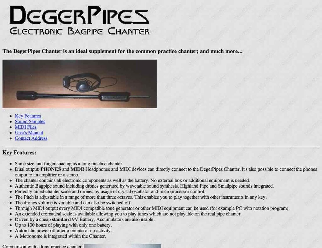 deger pipes electronic bagpipe chanter