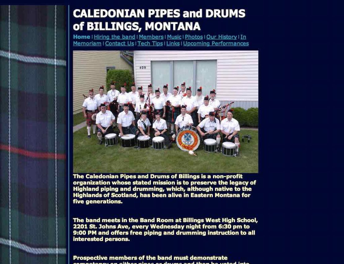 billings caledonian pipes and drums