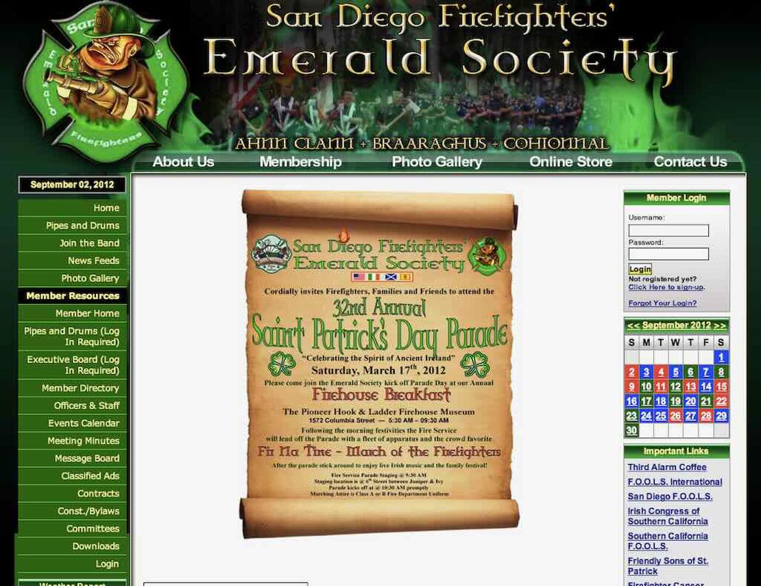 san diego firefighters emerald society
