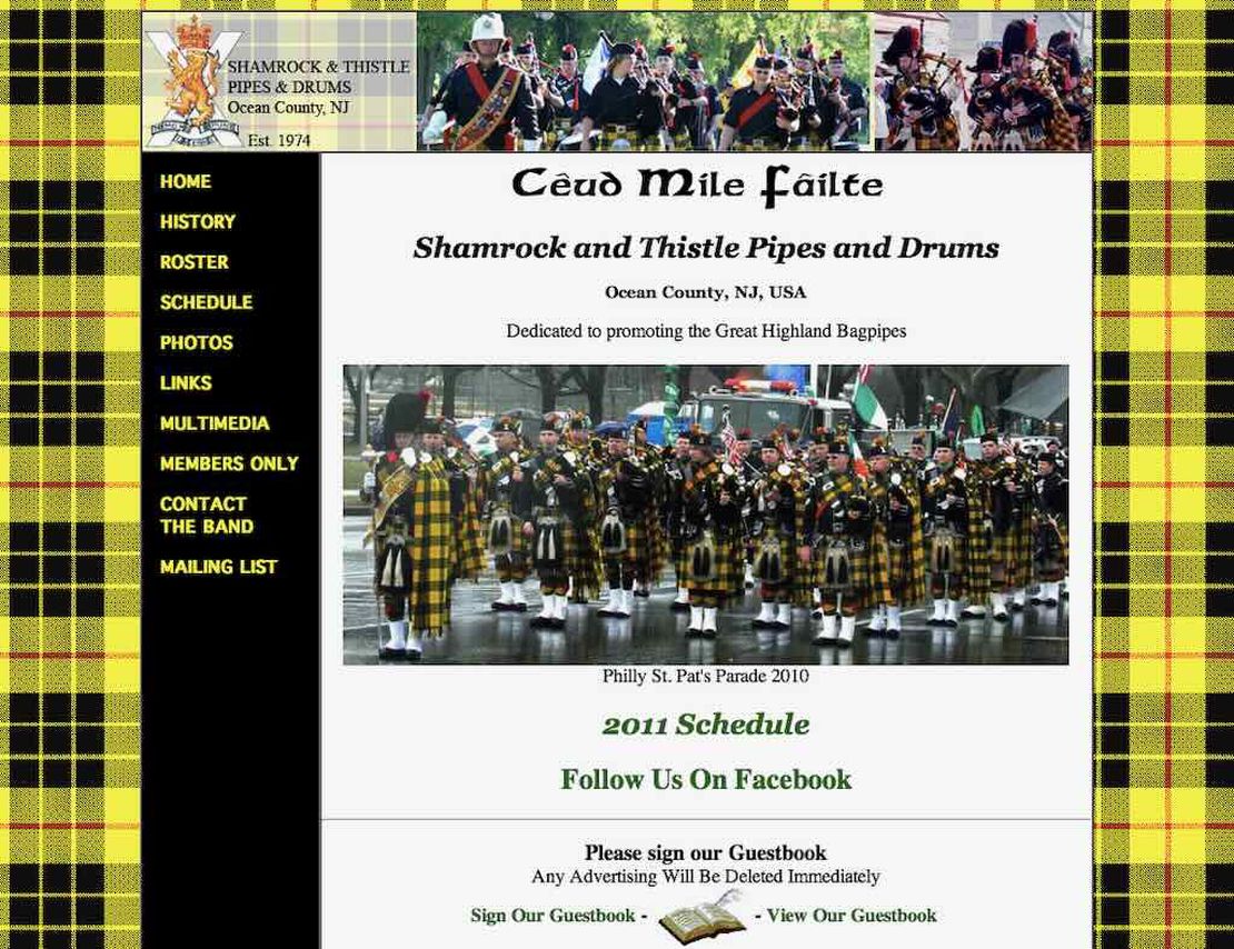 shamrock and thistle bagpipe band