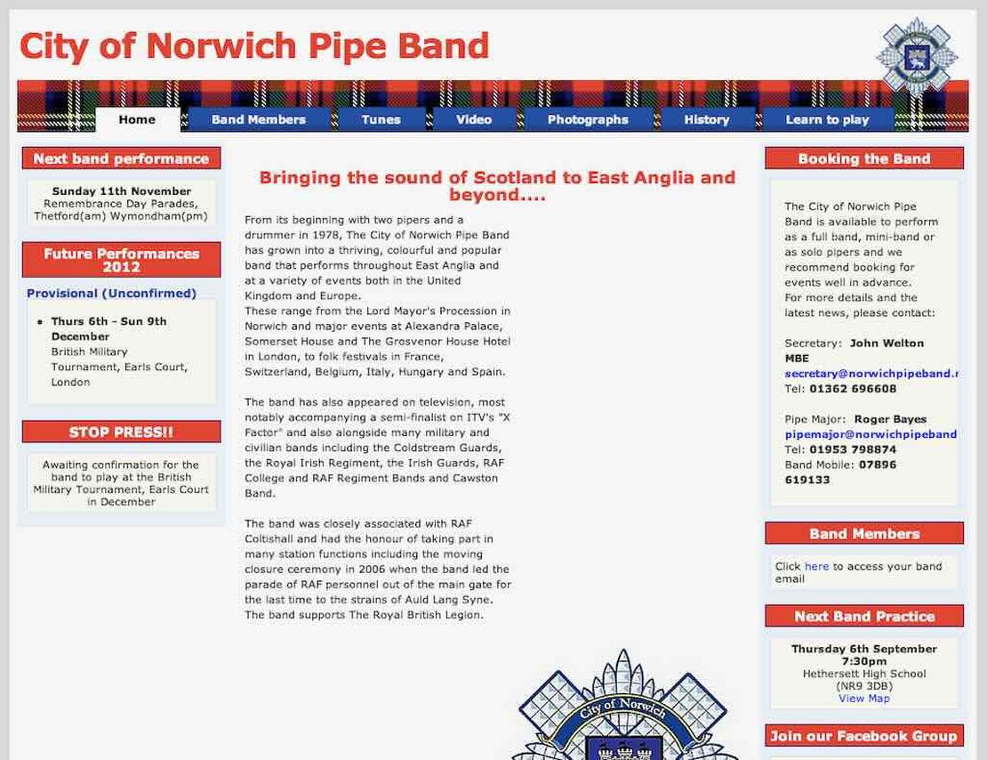 city of norwich pipe band
