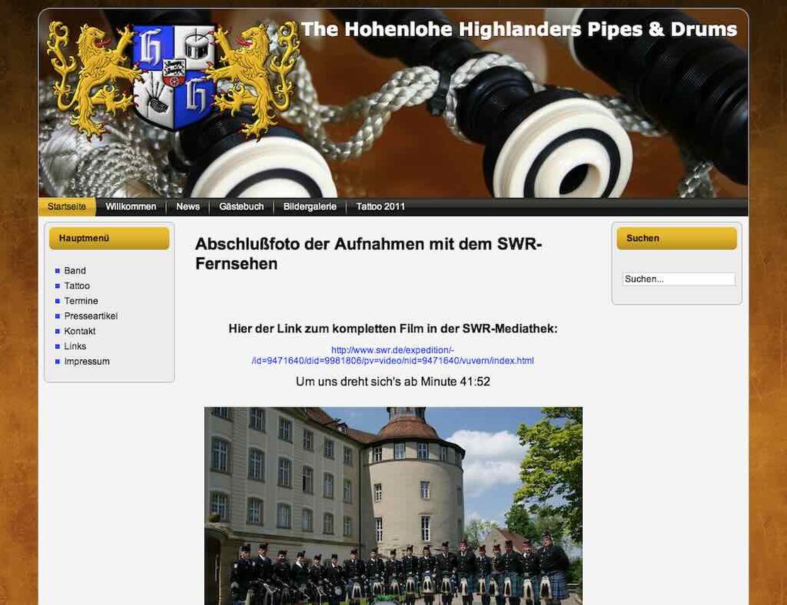 hohenlohe highlanders, pipes and drums