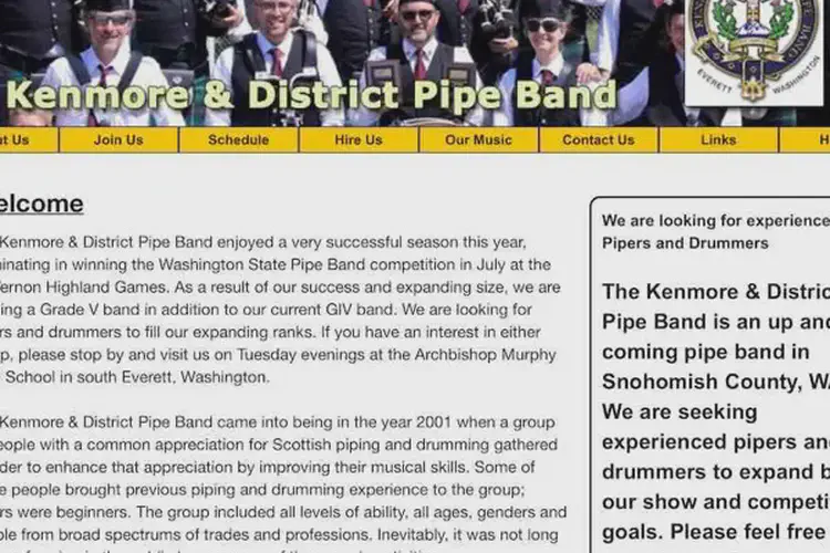 kenmore and district pipe band