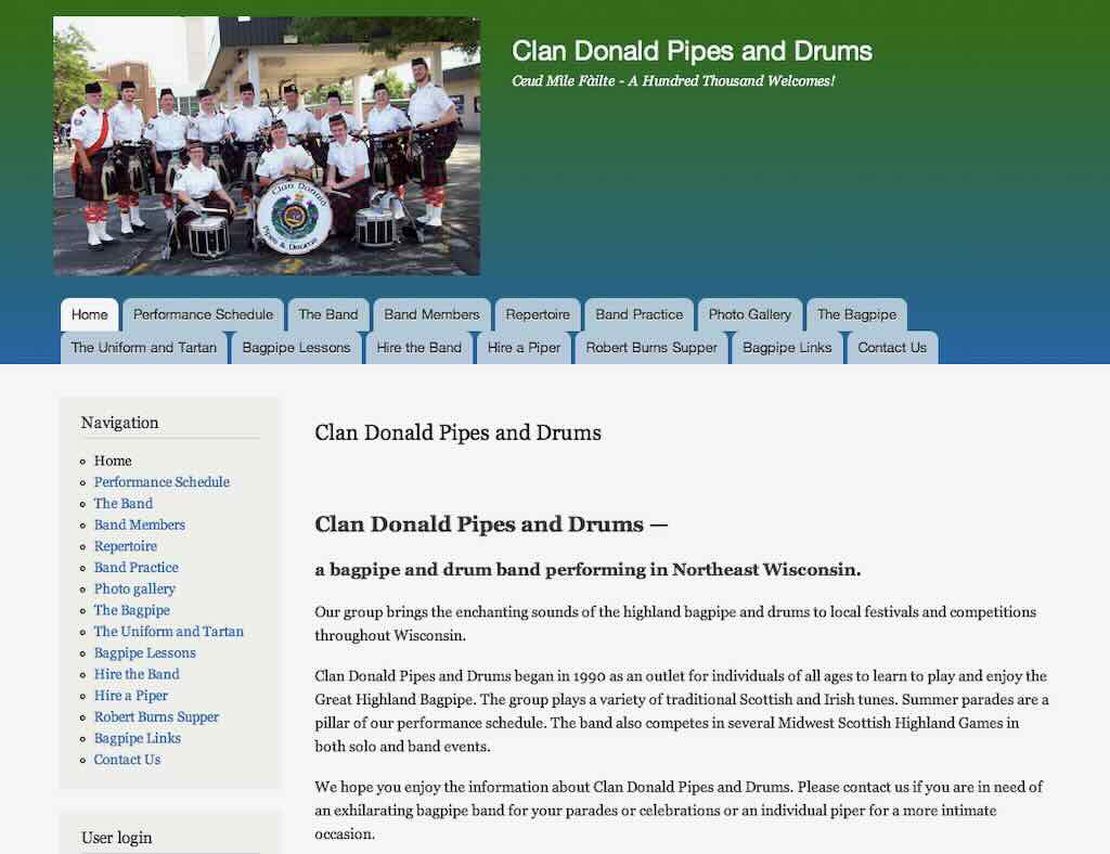 clan donald pipes and drums