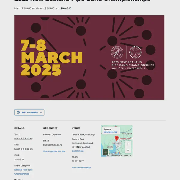 New Zealand Pipe Band Championships 2025