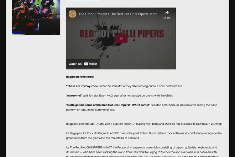 Red Hot Chilli Pipers Concert