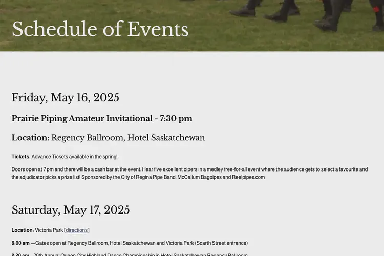 Saskatchewan Highland Gathering and Celtic Festival
