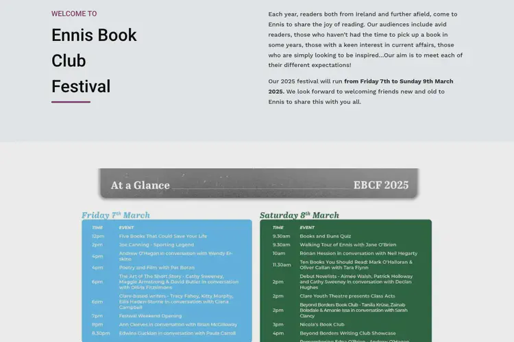 Ennis Book Club Festival