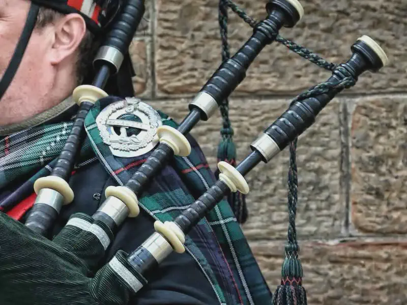 Festive dog sings along to bagpipes at New Years