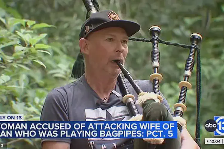 Scottish musician's wife assaulted by 'bagpipe Karen' in shocking outburst in Texas park