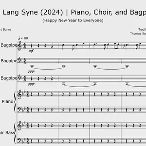 Auld Lang Syne | Piano, Choir, and Bagpipes - Flat