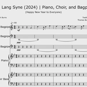 Auld Lang Syne | Piano, Choir, and Bagpipes - Flat