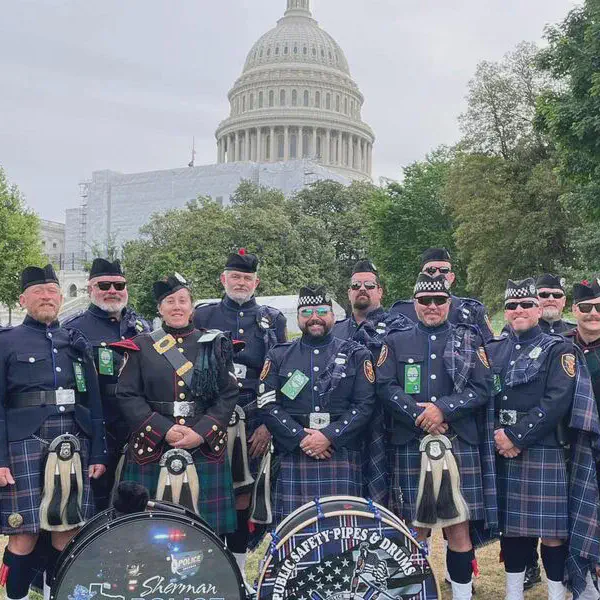 Sherman Police Regional Pipe Band pays tribute to fallen officers in D.C. ceremony - KXII