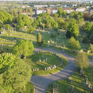 Scotlands first cremation at Glasgow's Western Necropolis.
