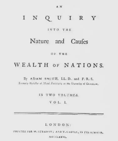 Wealth of Nations by Adam Smith published