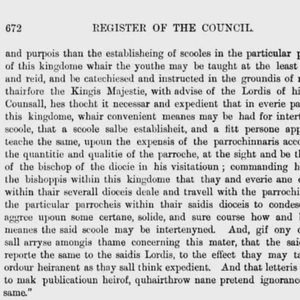 Scottish Privy Council Ordinance establishes parish schools and the abolition of Gaelic