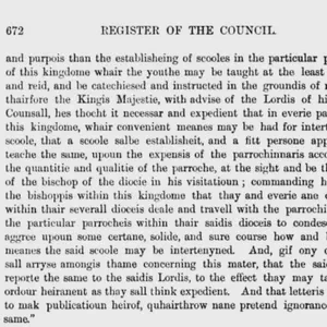 Scottish Privy Council Ordinance establishes parish schools and the abolition of Gaelic