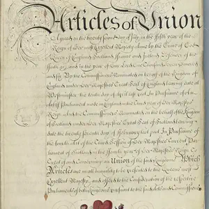 The Treaty of Union of Scottish and Westminster Parliaments ratified