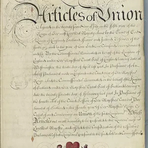 The Treaty of Union of Scottish and Westminster Parliaments ratified
