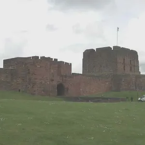 Bonnie Prince Charlie, accompanied by bagpipers, enters Carlisle Castle after their surrender