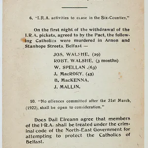 Craig-Collins Pact is signed in London. Irish Free State formally recognizes Northern Ireland government