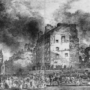 Edinburghs Great Fire began destroying High Street, Parliament Square and the Tron Kirk