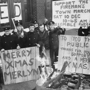 Start of firemens strike which lasted for two months; cover was provided by the army with their out of date green goddess fire engines.