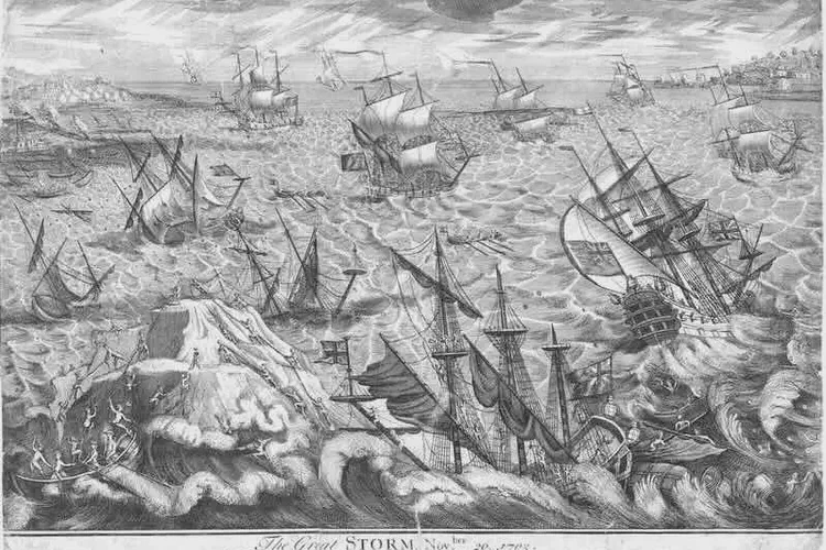 The Great Storm of 1703 hits Britain, 8,000 people die in 24 hours