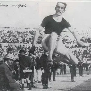 Peter O'Connor sets long jump record at 24 11 3-4.