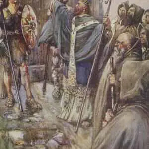 St. Columcille, Irish bard and monk honored in all the Celtic lands, born