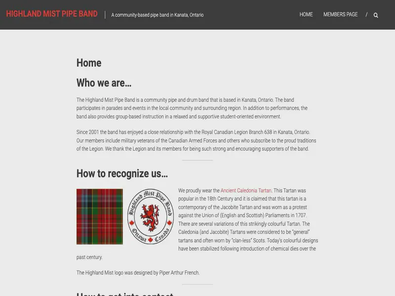 Website preview for highlandmist.ca