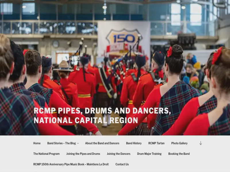 Website preview for rcmppipesanddrums.com