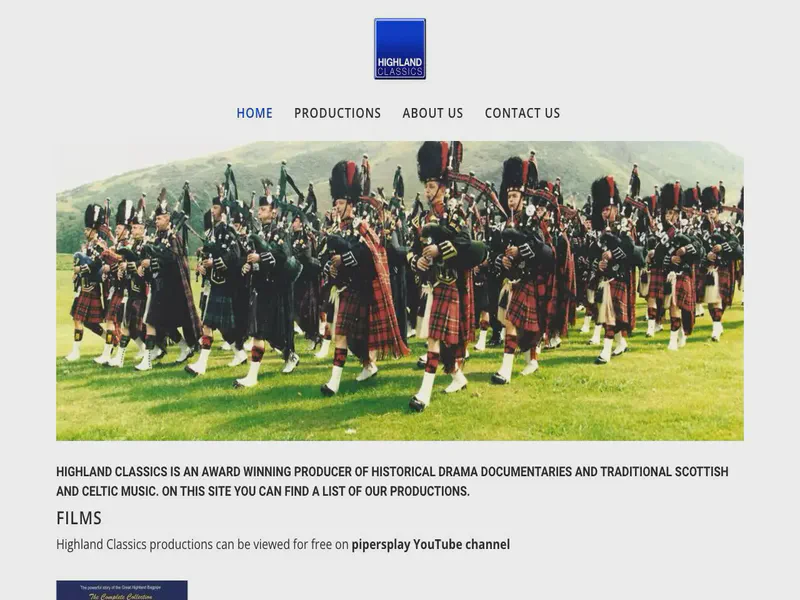Website preview for www.highlandclassics.com
