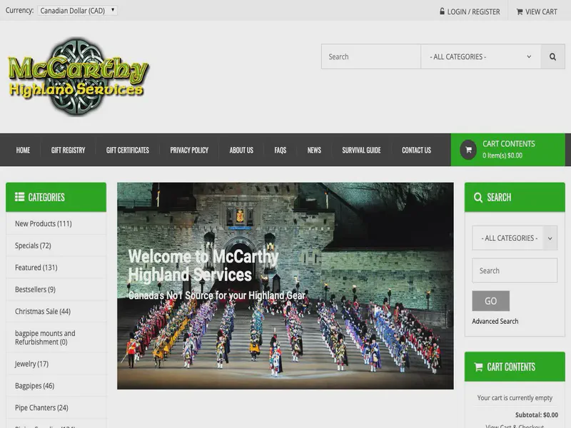 Website preview for www.mccarthyhighland.com